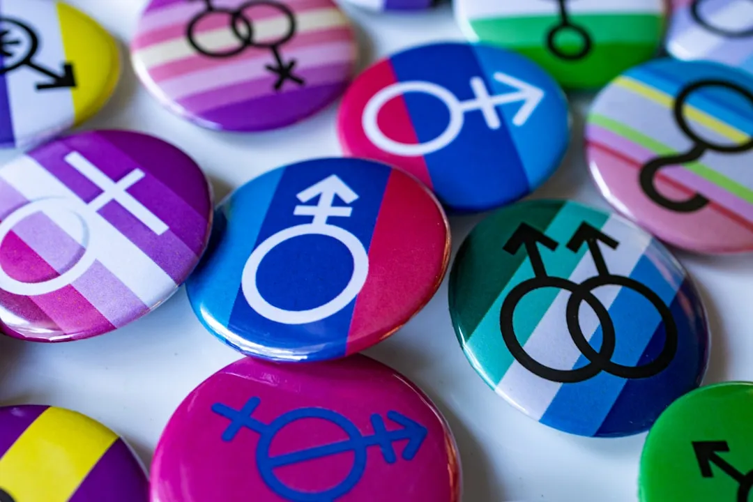 A bunch of buttons with different symbols on them